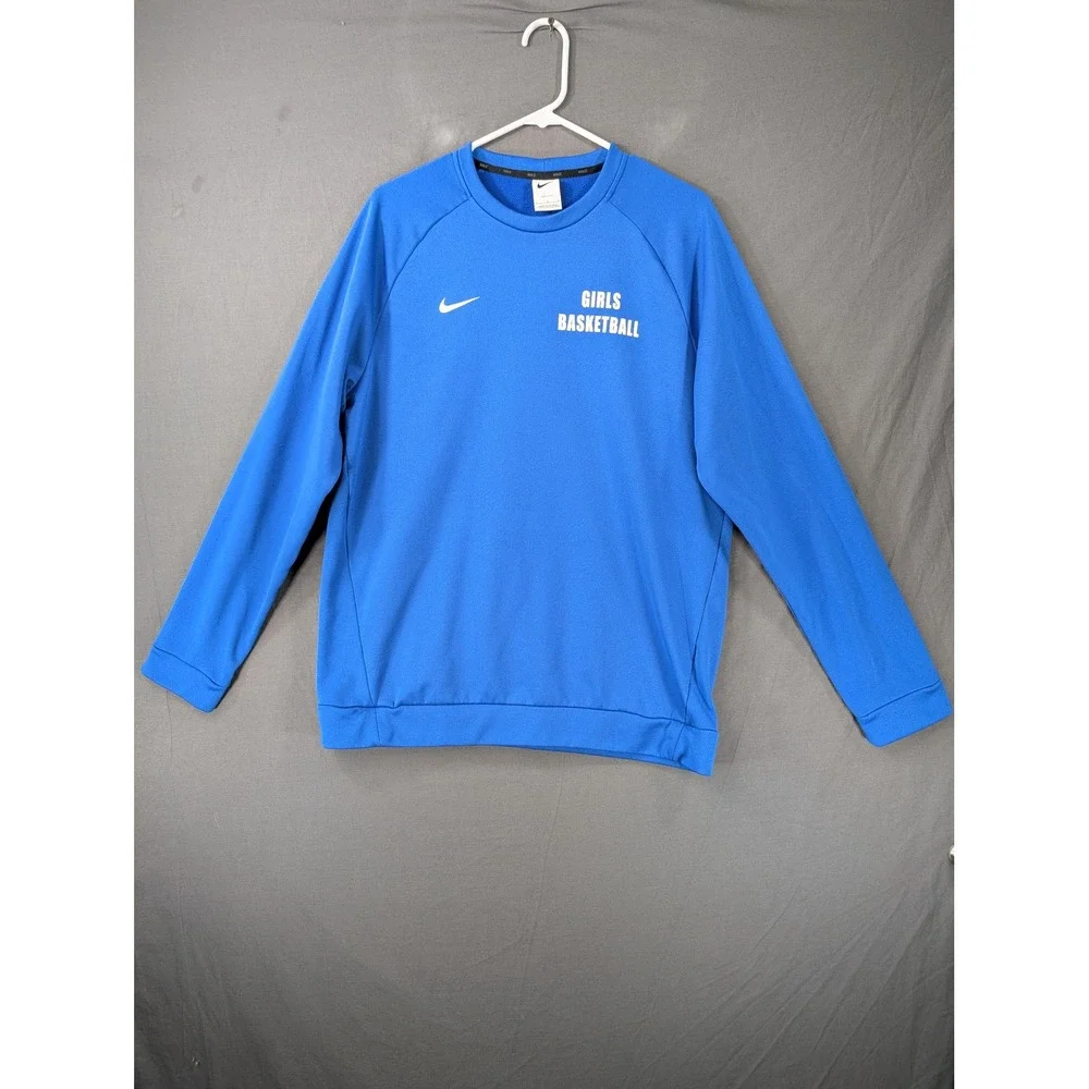 Nike Girls Basketball Pullover Sweatshirt Blue Large L Sports‎ Activewear